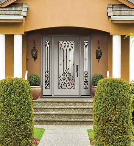 wrought iron glass door